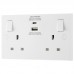 BG Electrical Moulded 13A Switched Socket with Type A and C Charger White Square Edge